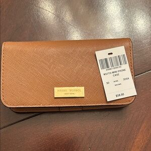 henri bendel brown W57th phone case with wallet